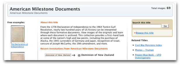 Title Information Page